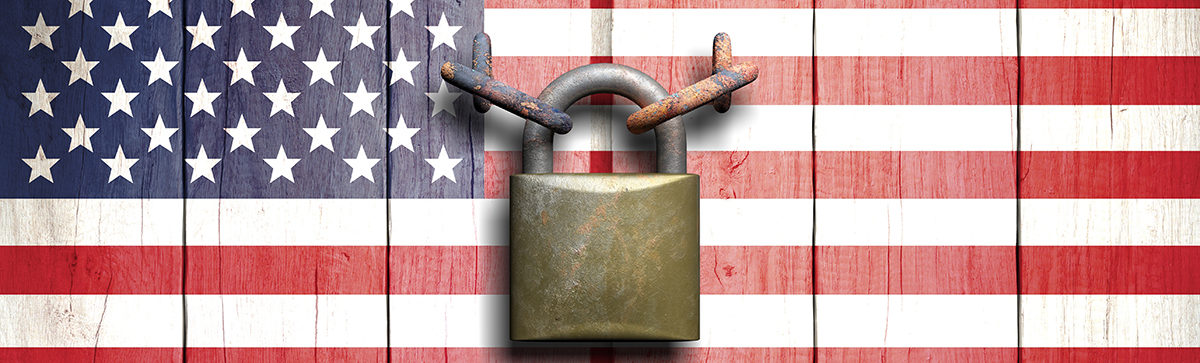 American Flag With Lock