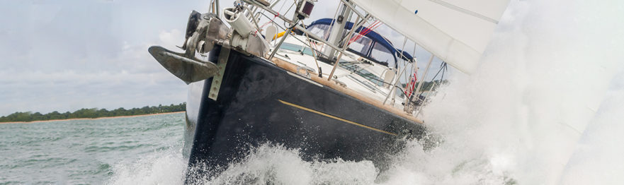 Sailing Boat Yacht in Rough Seas