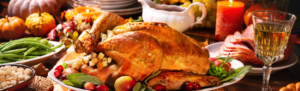 An image of Thanksgiving dinner