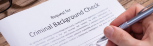 Paper stating Criminal Background Checks